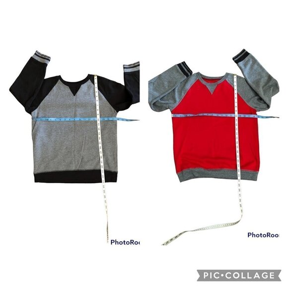 ATHLETIC WORKS Sweatshirts Boys Size L/XL Red Black Crewneck Pullover Bundle - Picture 2 of 7